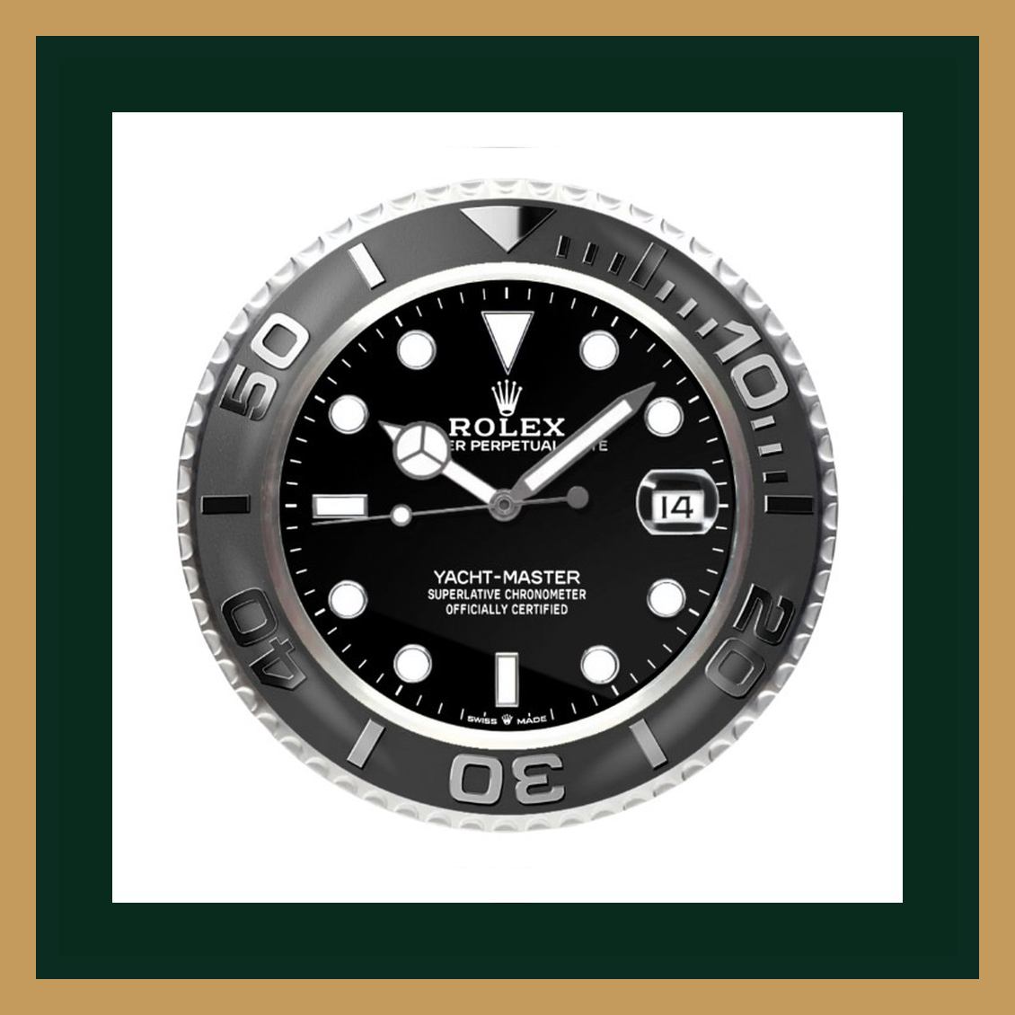 Swiss Quality Yacht-Master Black Dial Wall Clock