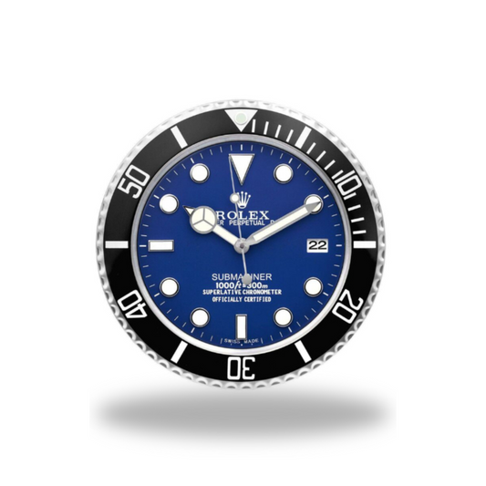 Submariner Blue Dial Black Bezel Wall Clock