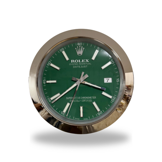 Datejust Green Dial Silver Bezel Wall Clock