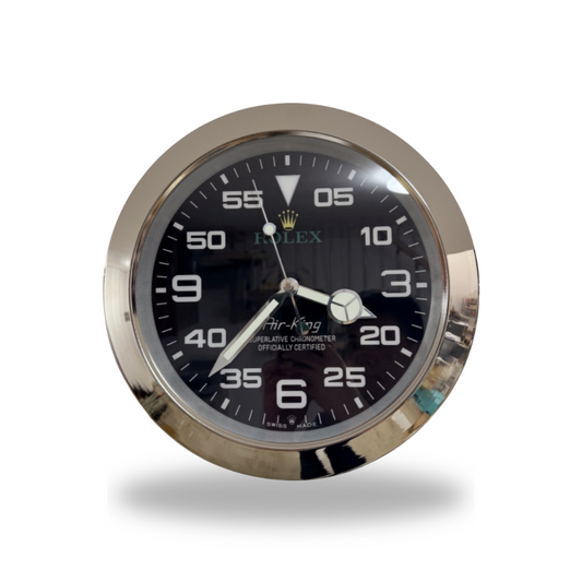 Datejust Black Dial Silver Smooth Bezel Wall Clock