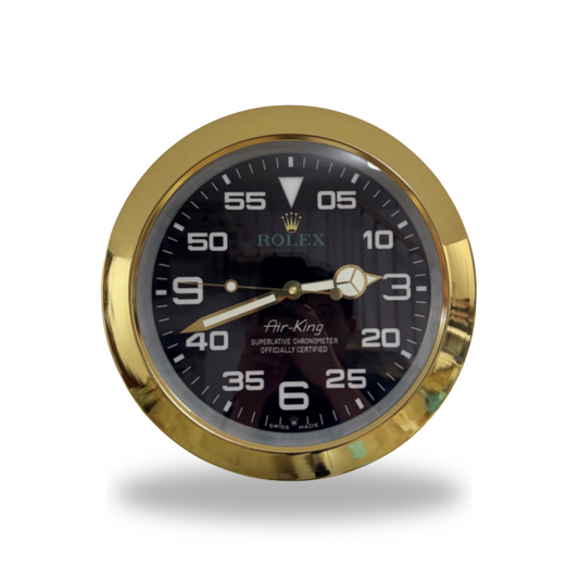 Air-King Black Dial Gold Bezel Wall Clock