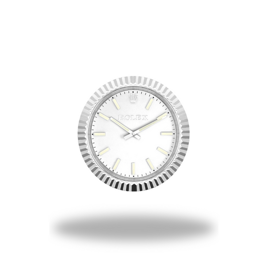Datejust Silver Dial Fluted Bezel Wall Clock