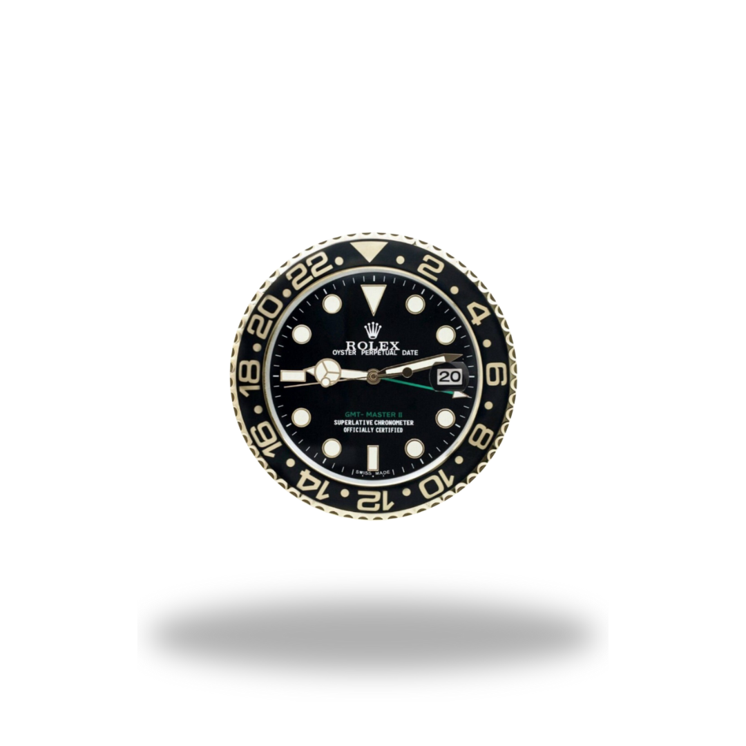 GMT-Master II Root Beer Black & Gold Bezel Wall Clock