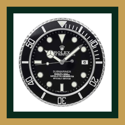 Swiss Quality Submariner Black Dial Wall Clock