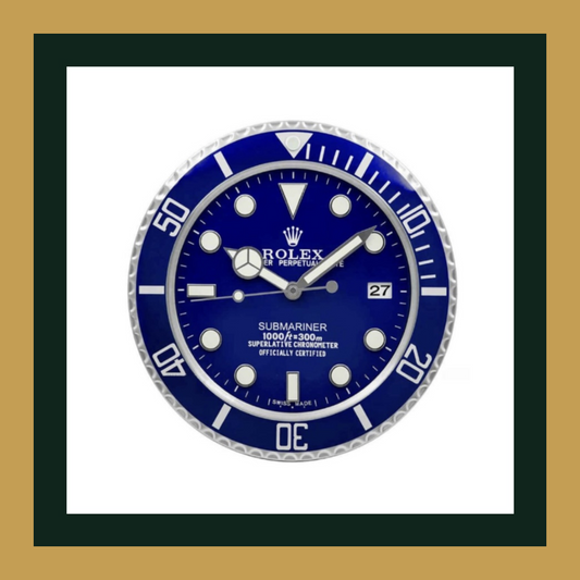 Swiss Quality Submariner Blue Dial Wall Clock
