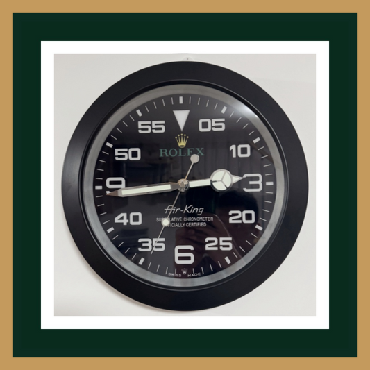 Swiss Quality Air-King Black Dial Matte Black Bezel Wall Clock