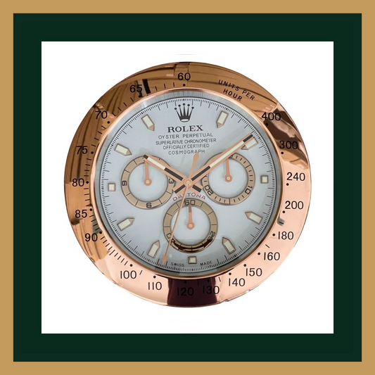 Swiss Quality Daytona Rose Gold White Dial Wall Clock